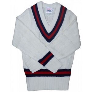 Carta Sport Mens Cricket Sweater / White/Navy/Red